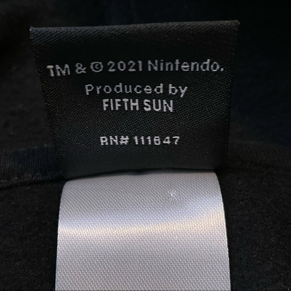 Nintendo Super Mario 2021 Fifth Sun RN 111847 Black Hoodie Size Small - Picture 6 of 6